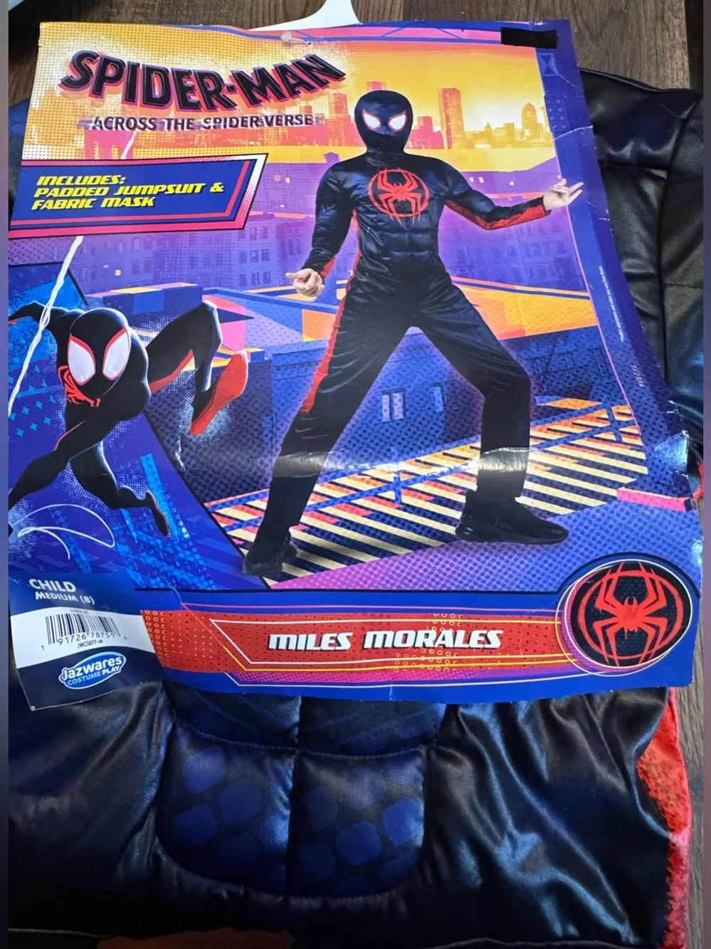 Spiderman Miles Morales Black and Red Kids Muscle Jumpsuit Costume
